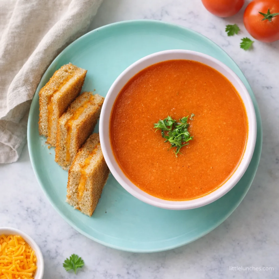 Cheddar Cheese Sandwich With Tomato Soup