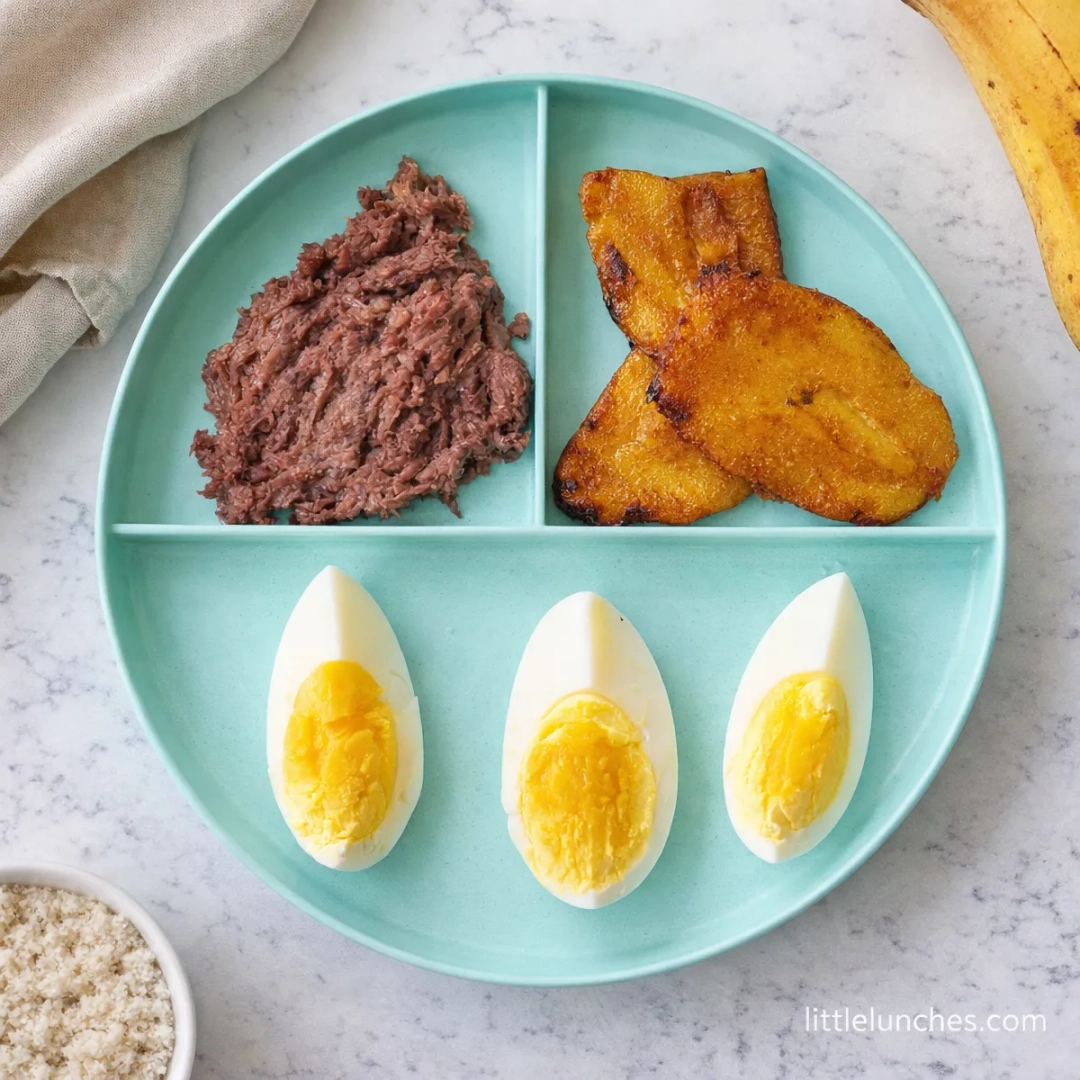 Egg, beans, and plantains