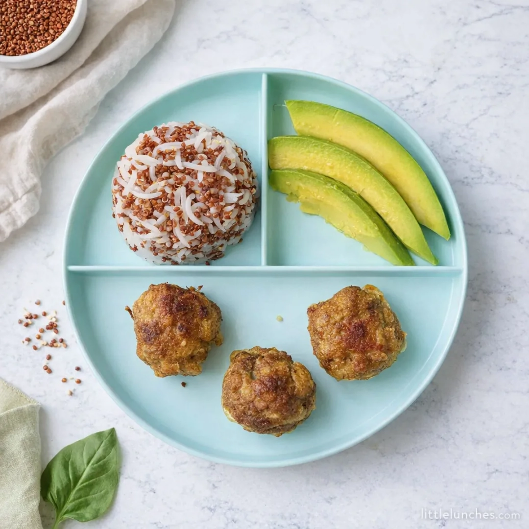 Meatballs and quinoa rice