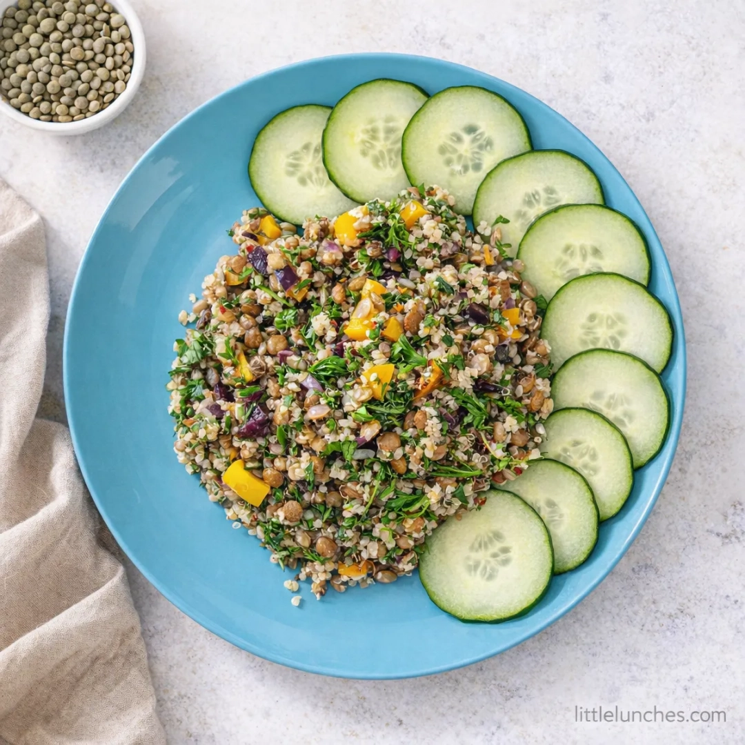 Vegan quinoa lentil salad